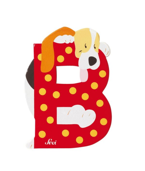 Trudi Sevi 81602 - Letteraa B Basset-hound In Legno Rosso 8,5 Cm Decorazione