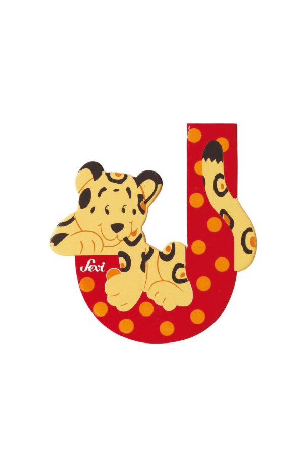 Trudi Sevi 81610 - Letteraa J Jaguaro In Legno Rosso 7,5 Cm Decorazione