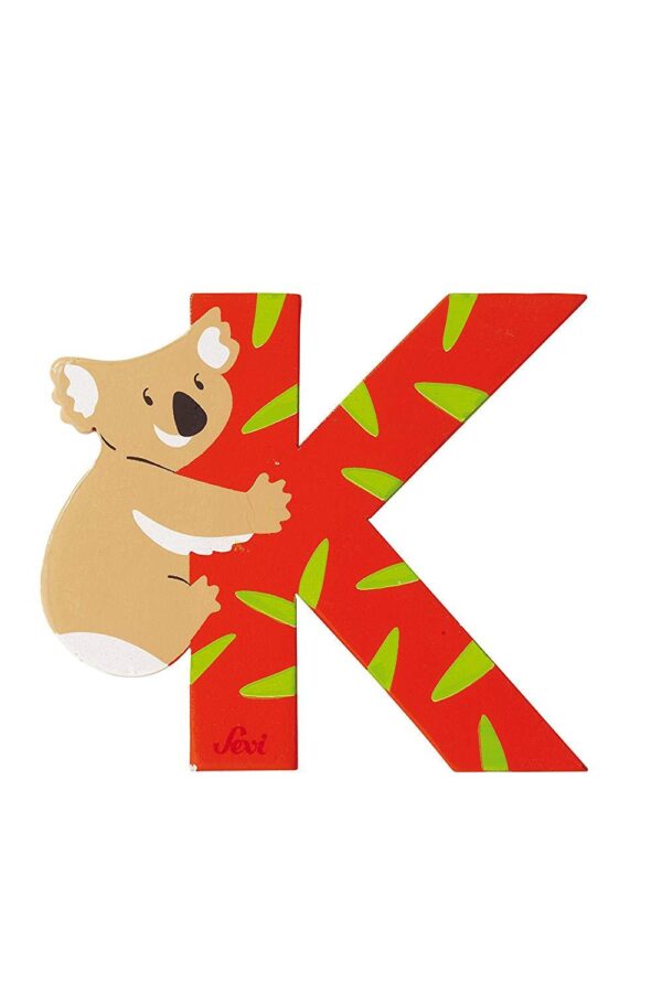 Trudi Sevi 81611 - Letteraa K Koala In Legno Arancione 7,5 Cm Decorazione