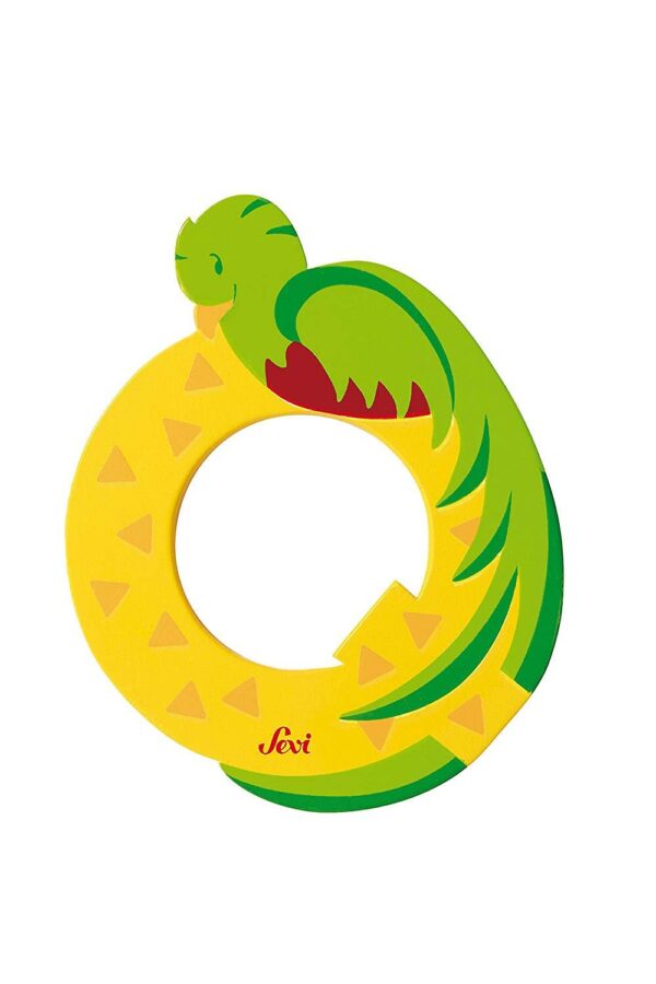 Trudi Sevi 81617 - Letteraa Q Quetzal In Legno Giallo 9,5 Cm Decorazione