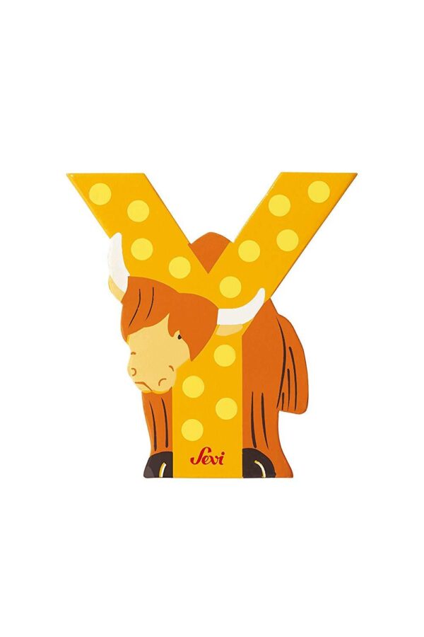 Trudi Sevi 81625 - Letteraa Y Yak In Legno Giallo 7,5 Cm Decorazione
