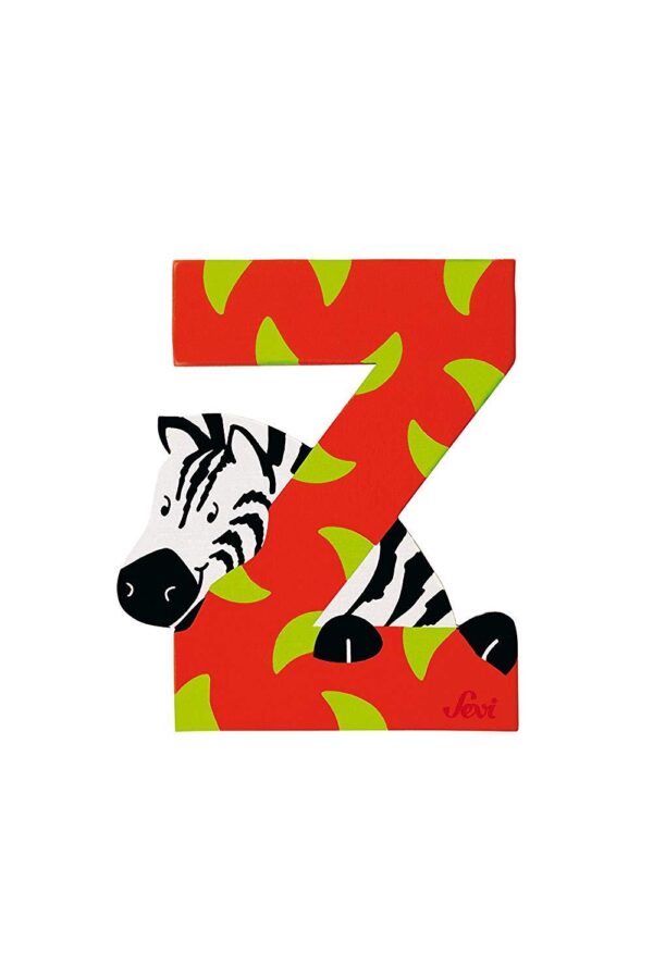 Trudi Sevi 81626 - Letteraa Z Zebra In Legno Arancione 7,5 Cm Decorazione