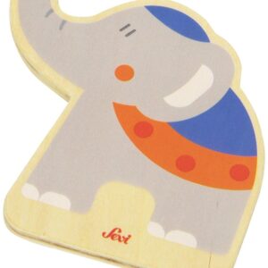 Trudi Sevi 82586 - Tesserina Elefante in legno 8,5 cm Decorazione (Giocattolo)