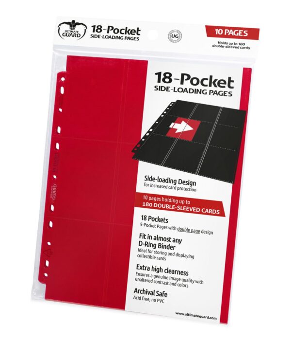 Ultimate Guard 18-Pocket Pages Side-Loading Red (10) Ultimate Guard