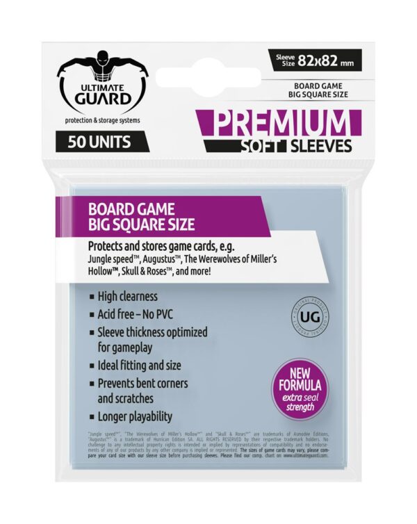 Ultimate Guard Premium Soft Sleeves For Gioco Da Tavolo Cards Big Square (50) Ultimate Guard