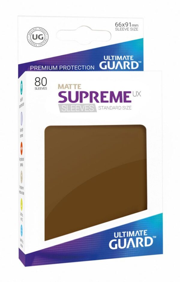 Ultimate Guard Supreme UX Sleeves Standard Size Matte Brown (80) Ultimate Guard