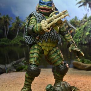 Universal Monsters X Tartarughe Ninja Scale Action Figura Leonardo As The Creature 18 Cm Neca