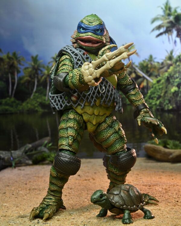 Universal Monsters X Tartarughe Ninja Scale Action Figura Leonardo As The Creature 18 Cm Neca