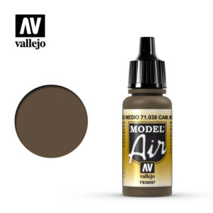 VALLEJO MODEL AIR CAMOUFLAGE MEDIUM BROWN 71038 COLORI VALLEJO