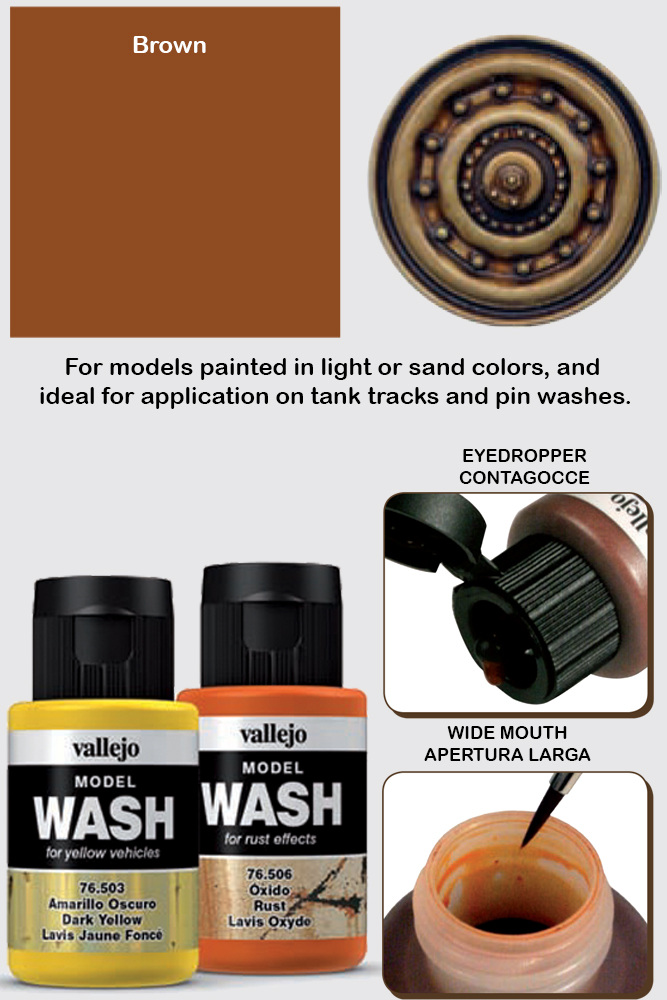 VALLEJO MODEL WASH BROWN 76513 COLORI VALLEJO