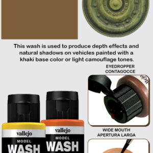 VALLEJO MODEL WASH DARK KHAKI GREEN 76520 COLORI VALLEJO