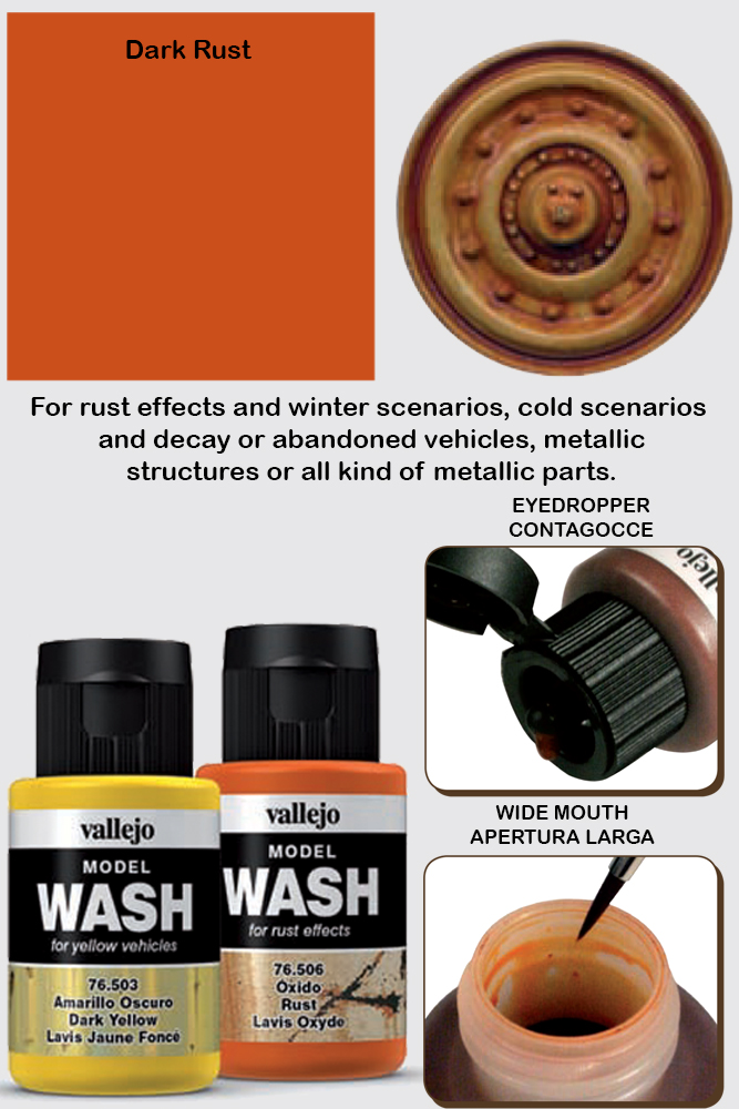 VALLEJO MODEL WASH DARK RUST 76507 COLORI VALLEJO