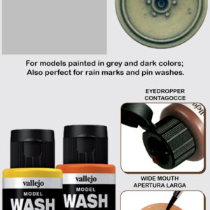 VALLEJO MODEL WASH LIGHT GREY 76515 COLORI VALLEJO
