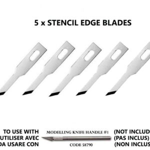 VALLEJO STENCIL EDGE BLADES (5) FOR NO.1 HANDLE ACCESSORI PER MODELLISMO VALLEJO