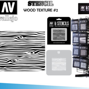 VALLEJO STENCIL STTX007 WOOD TEXTURE 2 ACCESSORI PER MODELLISMO VALLEJO