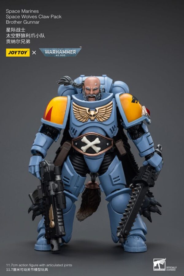 Warhammer 40k Action Figura 1/18 Space Marines Space Wolves Claw Pack Brother Gunnar 12 Cm Joy Toy (cn)