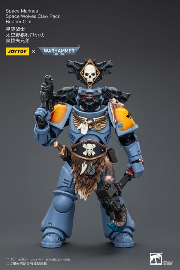 Warhammer 40k Action Figura 1/18 Space Marines Space Wolves Claw Pack Brother Olaf 12 Cm Joy Toy (cn)