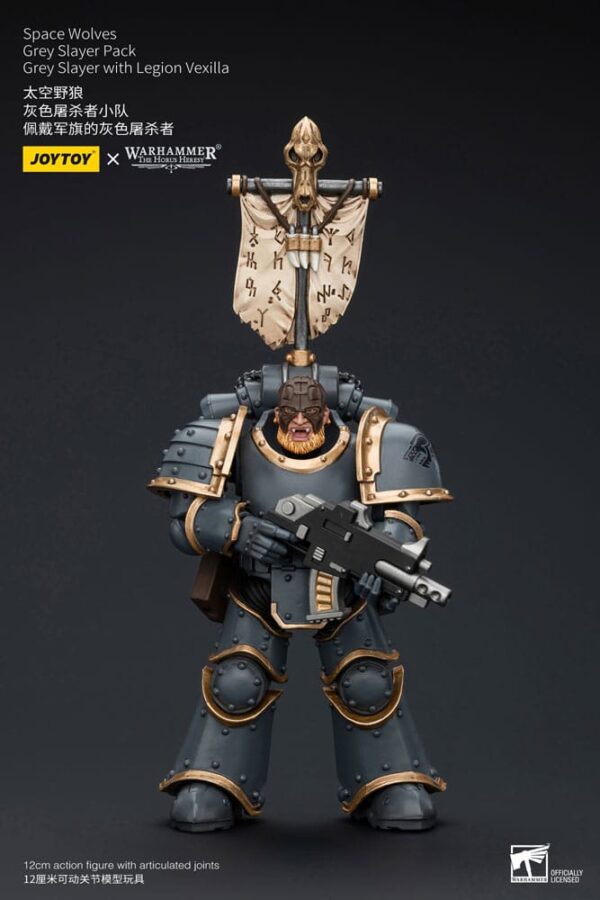 Warhammer The Horus Heresy Action Figura 1/18 Space Wolves Grey Slayer Pack Grey Slayer Con Legion Vexilla 12 Cm Joy Toy (cn)