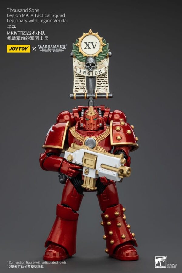 Warhammer The Horus Heresy Action Figura 1/18 Thousand Sons Legion Mk Iv Tactical Squad Legionary Con Legion Vexilla 12 Cm Joy