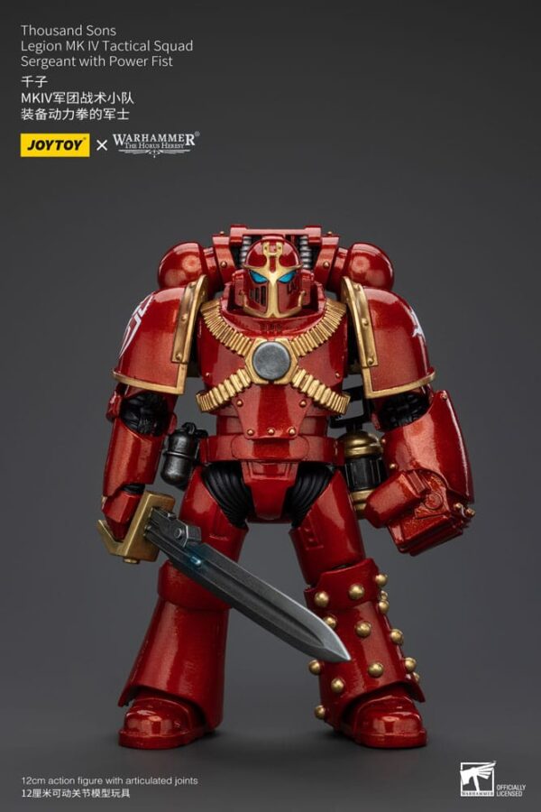 Warhammer The Horus Heresy Action Figura 1/18 Thousand Sons Legion Mk Iv Tactical Squad Sergeant Con Power Fist 12 Cm Joy Toy