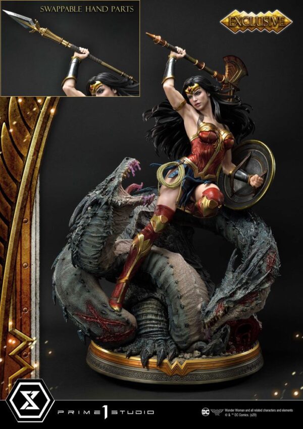 Wonder Woman Statua 1/3 Wonder Woman Vs. Hydra Esclusiva Bonus Version 90 Cm Prime 1 Studio