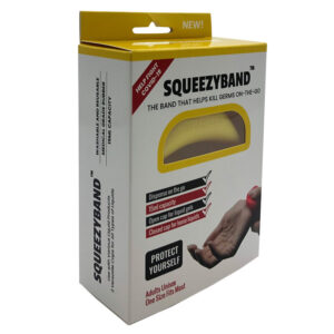 Yellow Adjustable Gel Dispenser Adulto Braccialetto Squeezyband