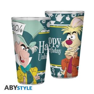 Abyver190 - Disney - Bicchiere 400ml Di Vetro Alice Happy Unbirthday Gadget
