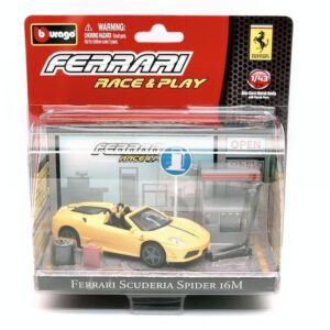 Bburago BU3110016MYEL FERRARI 16M SCUDERIA SPIDER YELLOW IN BLISTER CON ACCESSORI 1:43 Modellino