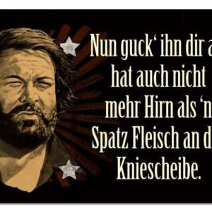 Bud Spencer Tin Sign Nun Guck' Ihn Dir An,... 10 X 15 Cm Blechwaren Fabrik Braunschweig