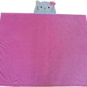 COPERTA IN PILE CON CAPPUCCIO HELLO KITTY FIOCCO ROSA HELLO KITTY - ACCESSORI