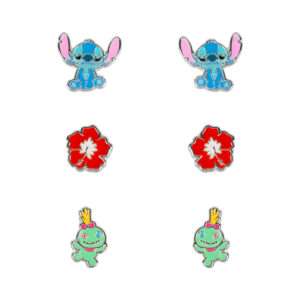 Disney Stitch Set 3 Pairs Of Orecchini Silver Peers Hardy