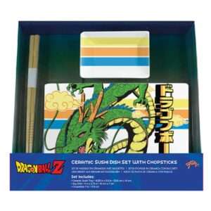 Dragon Ball Z Ceramic Sushi Set Con Bacchette Cinesi Shenron Just Funky