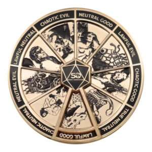 Dungeons & Dragons Spilla Badge Alignment Spinner 24k Gold Plated Edizione Limitata Fanattik