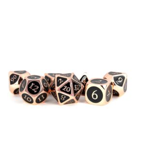 Fanroll Dice Set Antique Copper Con Black Enamel (7) Fanroll