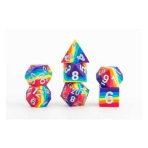 Fanroll Sharp Edge Silicone Dice Set Arcobaleno (7) Fanroll