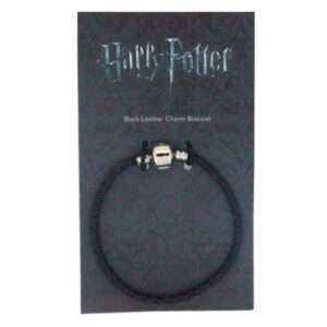 Harry Potter Black Leather Ciondolo Braccialetto The Carat Shop