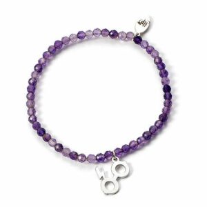 Harry Potter Bracciale Perle Viola Ciondolo Occhiali e Cicatrice Harry Distrineo