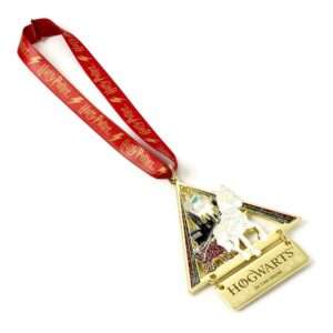 Harry Potter Tree Ornament Hogwarts In The Snow (Golden Tone) The Carat Shop