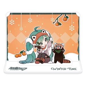 Hatsune Miku Acrylic Figura Standee Miku E Red Panda (winter Time) 11 Cm Popbuddies