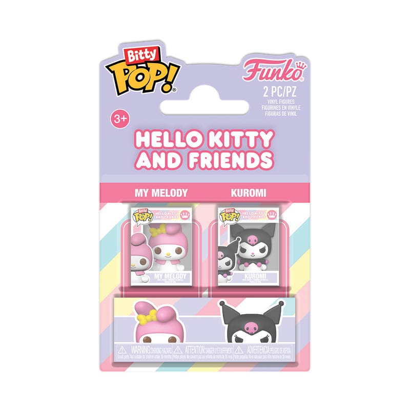 Hello Kitty Bitty Pop! Vinile Figures 2-pack My Melody&kuromi 2 Cm Funko