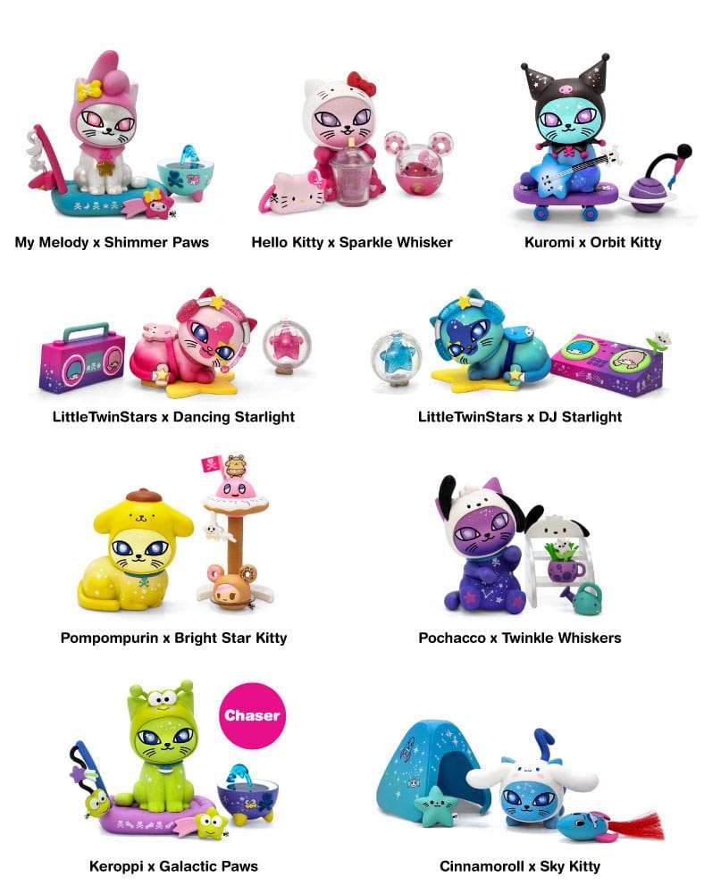 Hello Kitty Blind Box Figures Assortment Galactic Cats X Hello Kitty & Friends 7 Cm Tokidoki