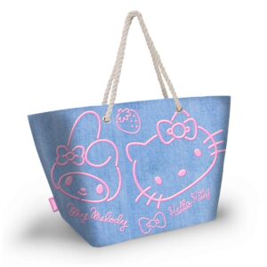 Hello Kitty Denim Borsa Da Spiaggia Karactermania