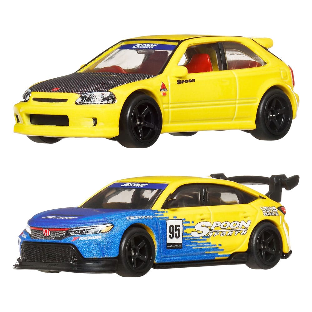 Hot Wheels Premium Car Culture Diecast Vehicle 2-Pack 1/64 '99 Honda Civic Type R (EK9) & Honda Civic Type R Mattel