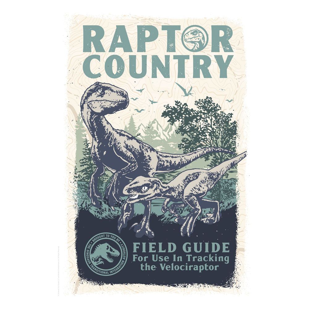 Jurassic World Art Print Raptor Country Edizione Limitata 42 X 30 Cm Fanattik