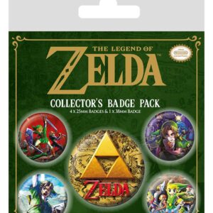 Legend Of Zelda Pin-Back Buttons 5-Pack Classics Pyramid International