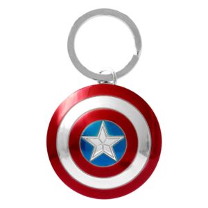 Marvel Metal Portachiavi Captain America Shield Con Figura Int.