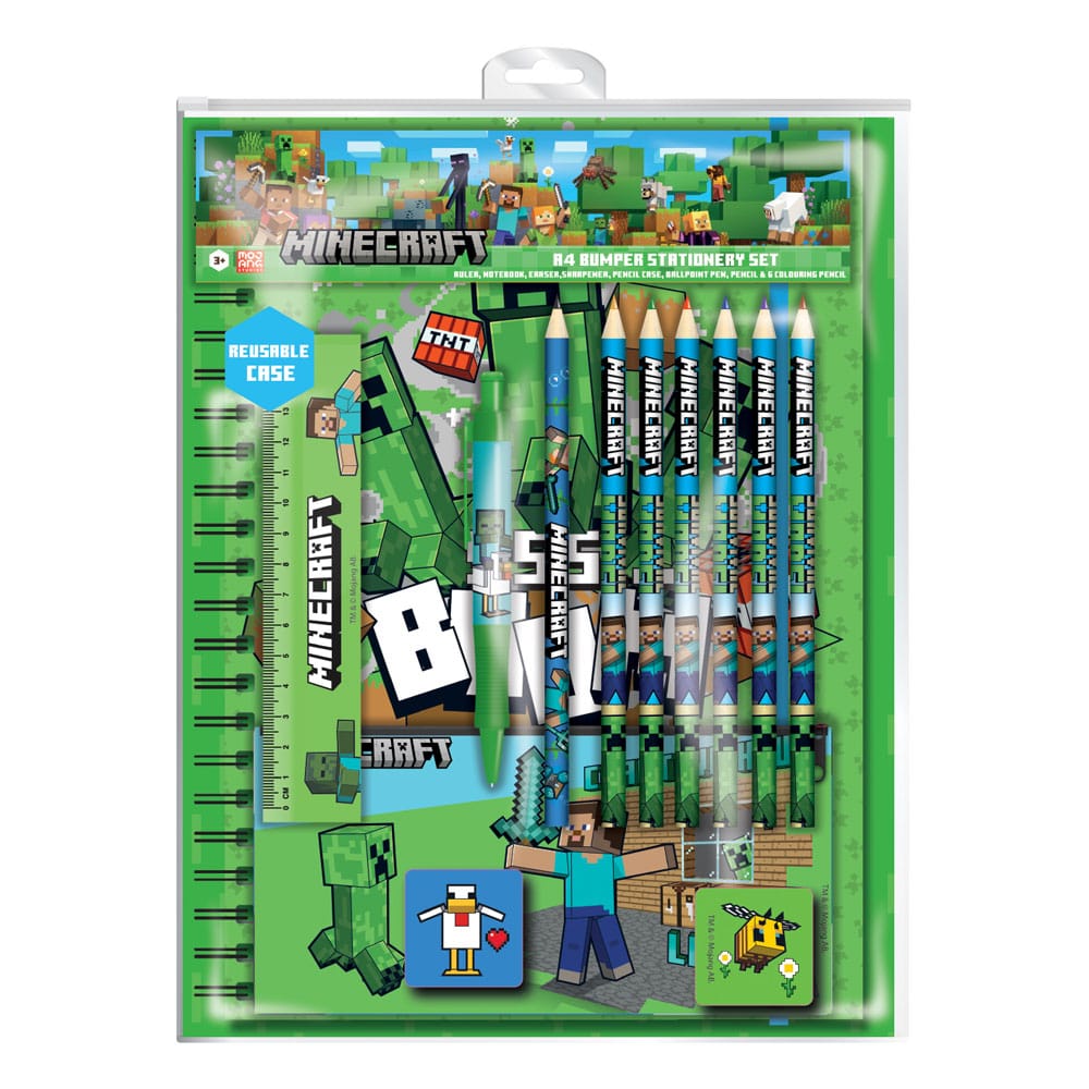Minecraft 12-Piece Stationery Set A4 Bumper Pyramid International