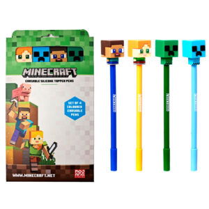 Minecraft Set Di 4 Coloured Erasable Penne Puckator