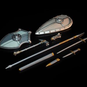 Mythic Legions: Necronominus Action Figura Accessory Knights Of Earthyron Weapons Pack Four Horsemen Toy Design