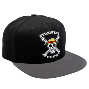 One Piece - Cappellino Snapback - Black & Grey - Skull